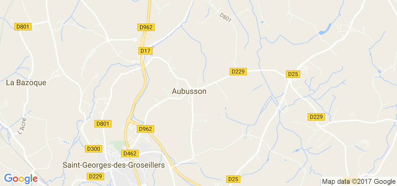 map de la ville de Aubusson