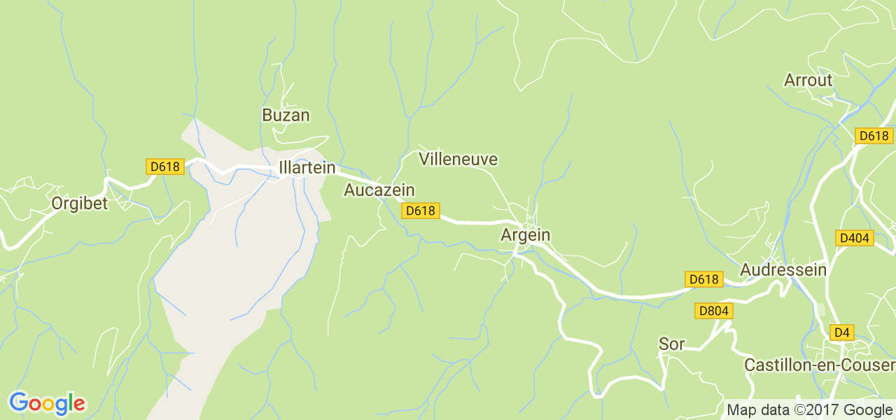 map de la ville de Aucazein