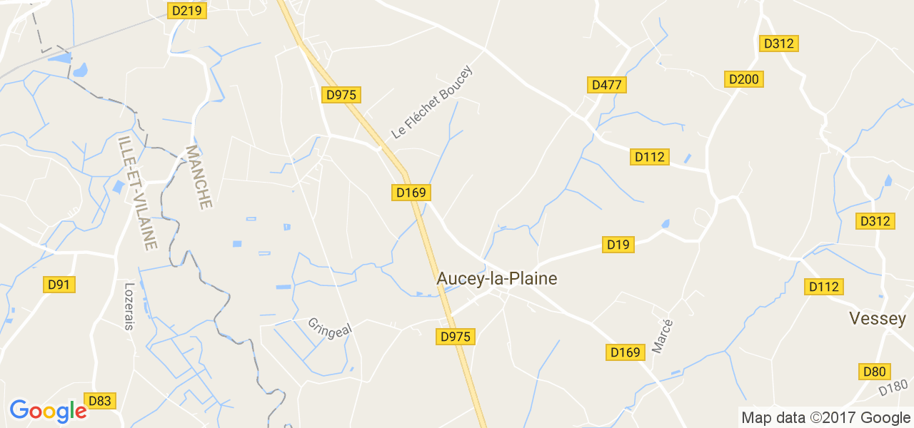 map de la ville de Aucey-la-Plaine