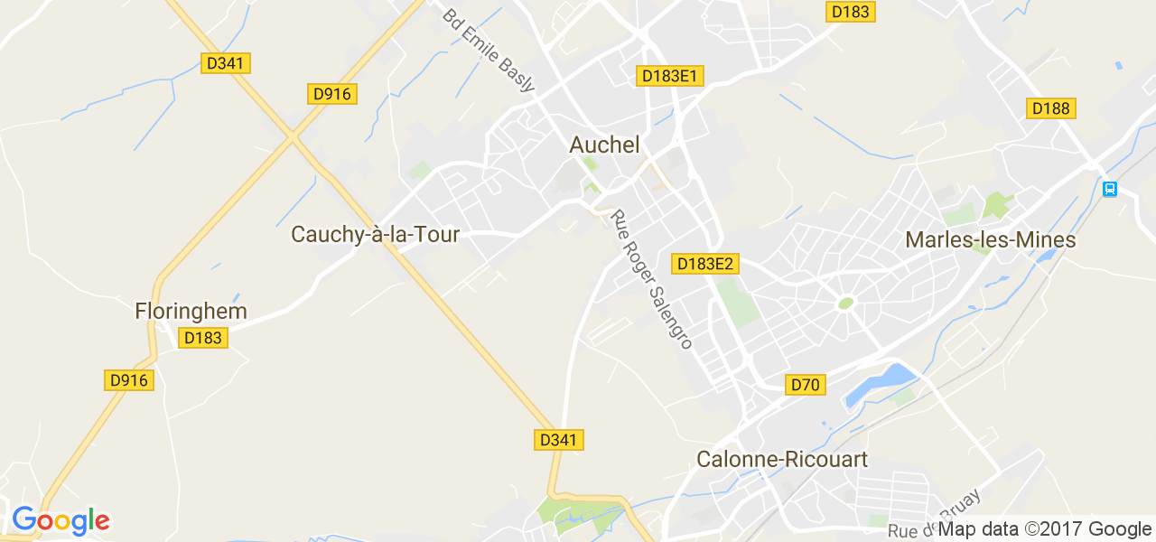 map de la ville de Auchel