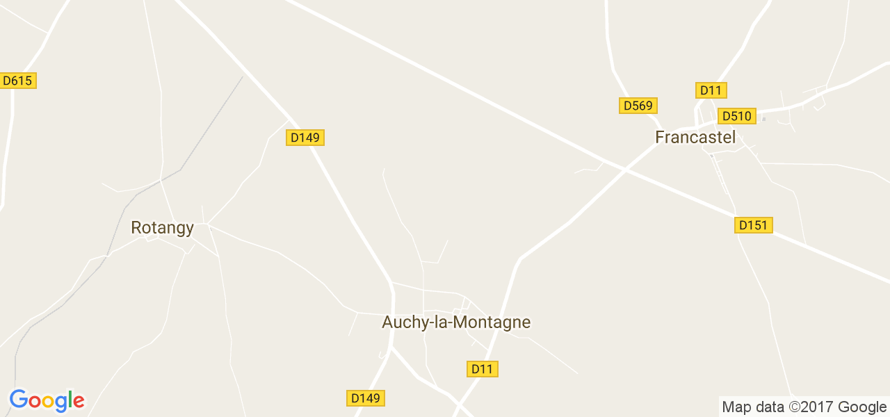 map de la ville de Auchy-la-Montagne