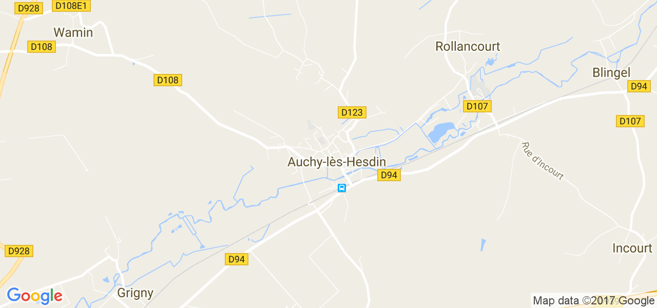 map de la ville de Auchy-lès-Hesdin