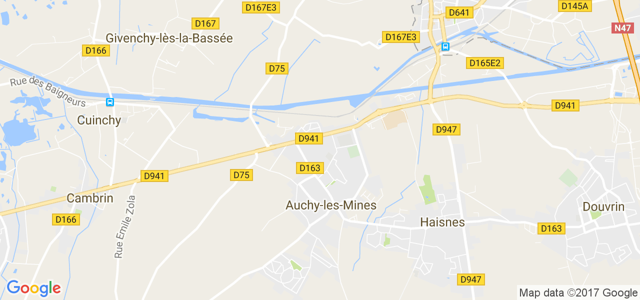 map de la ville de Auchy-les-Mines