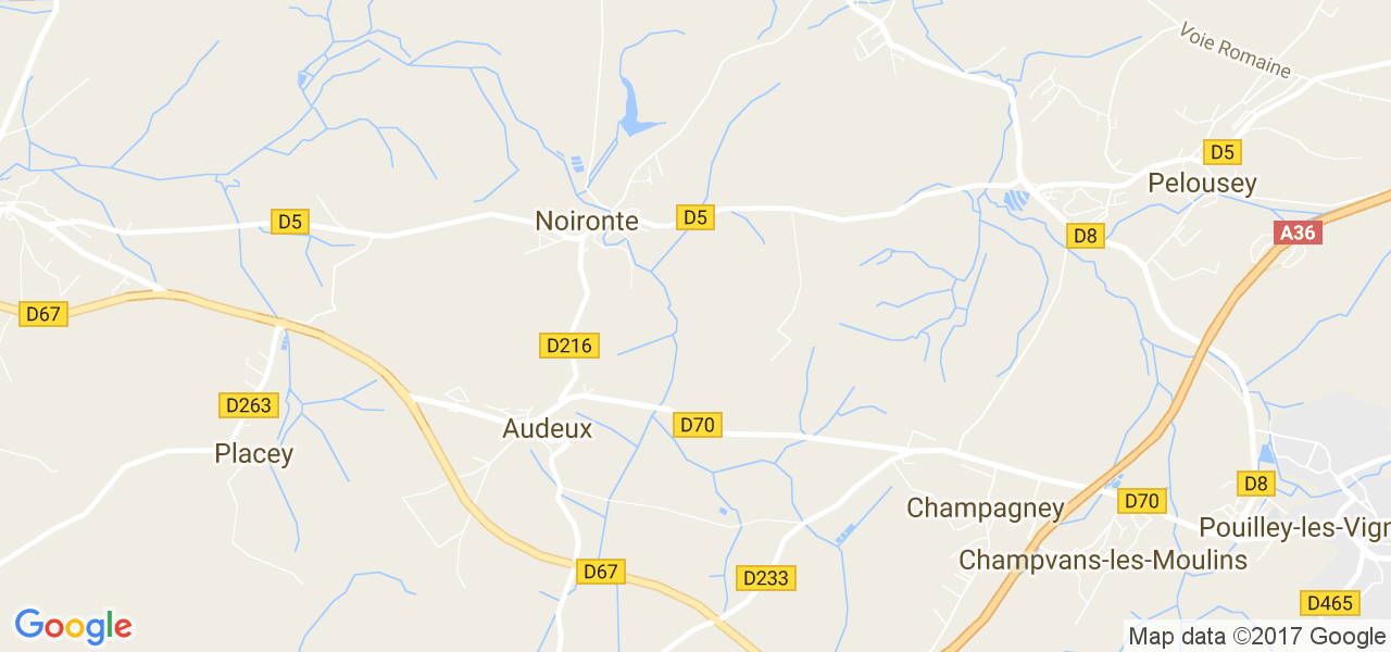 map de la ville de Audeux