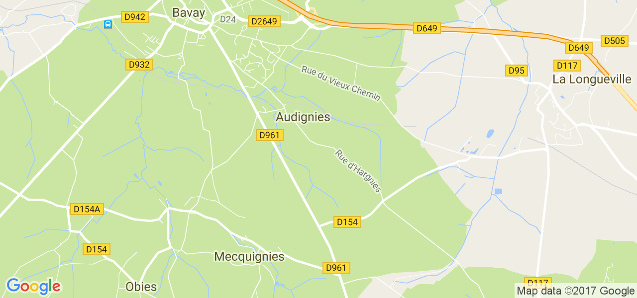 map de la ville de Audignies