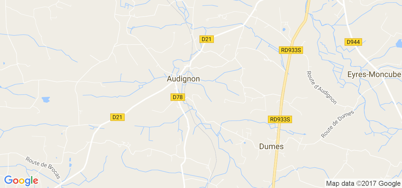 map de la ville de Audignon