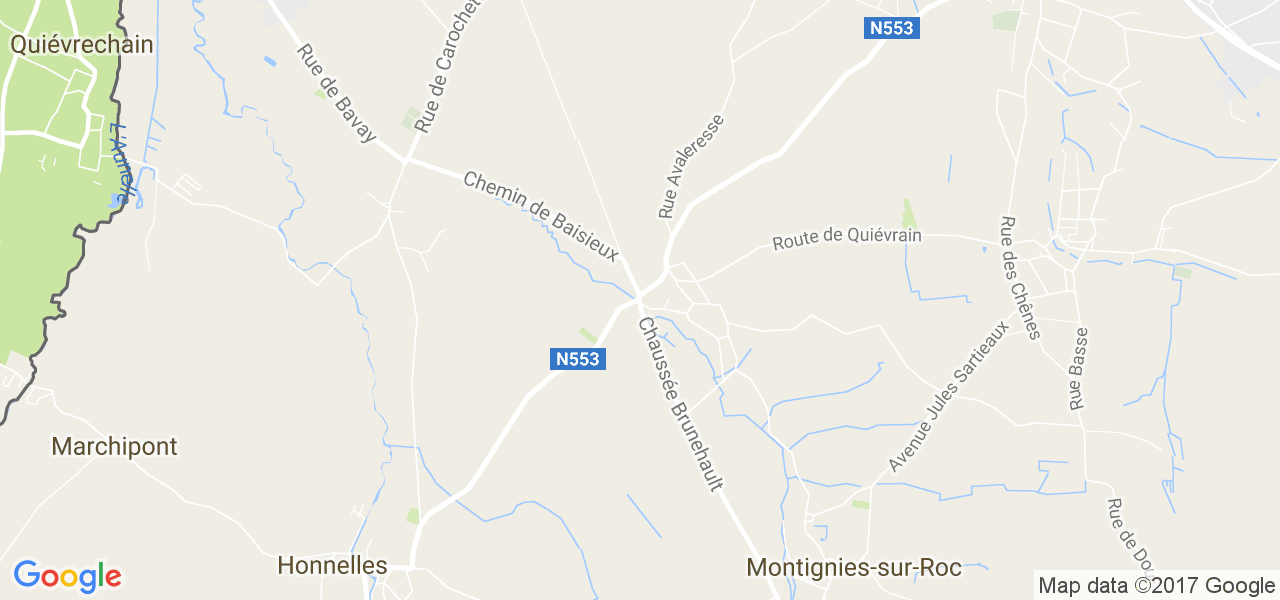 map de la ville de Audregnies