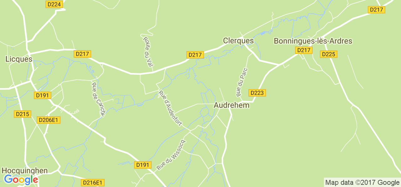 map de la ville de Audrehem