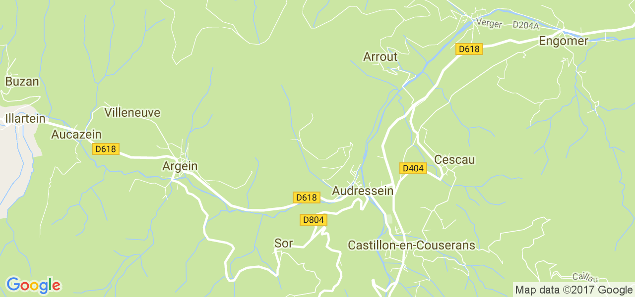 map de la ville de Audressein