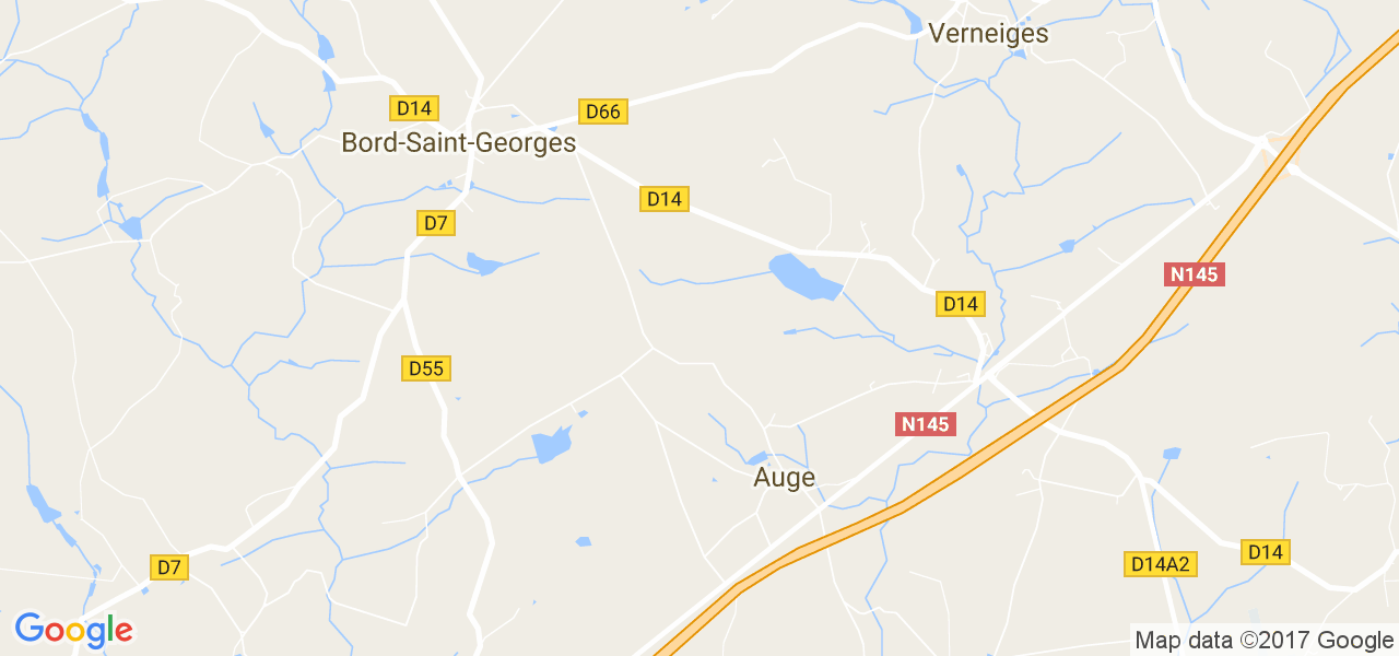 map de la ville de Auge