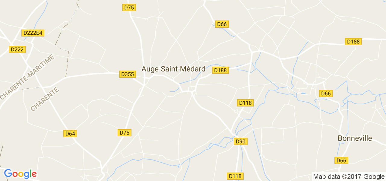 map de la ville de Auge-Saint-Médard