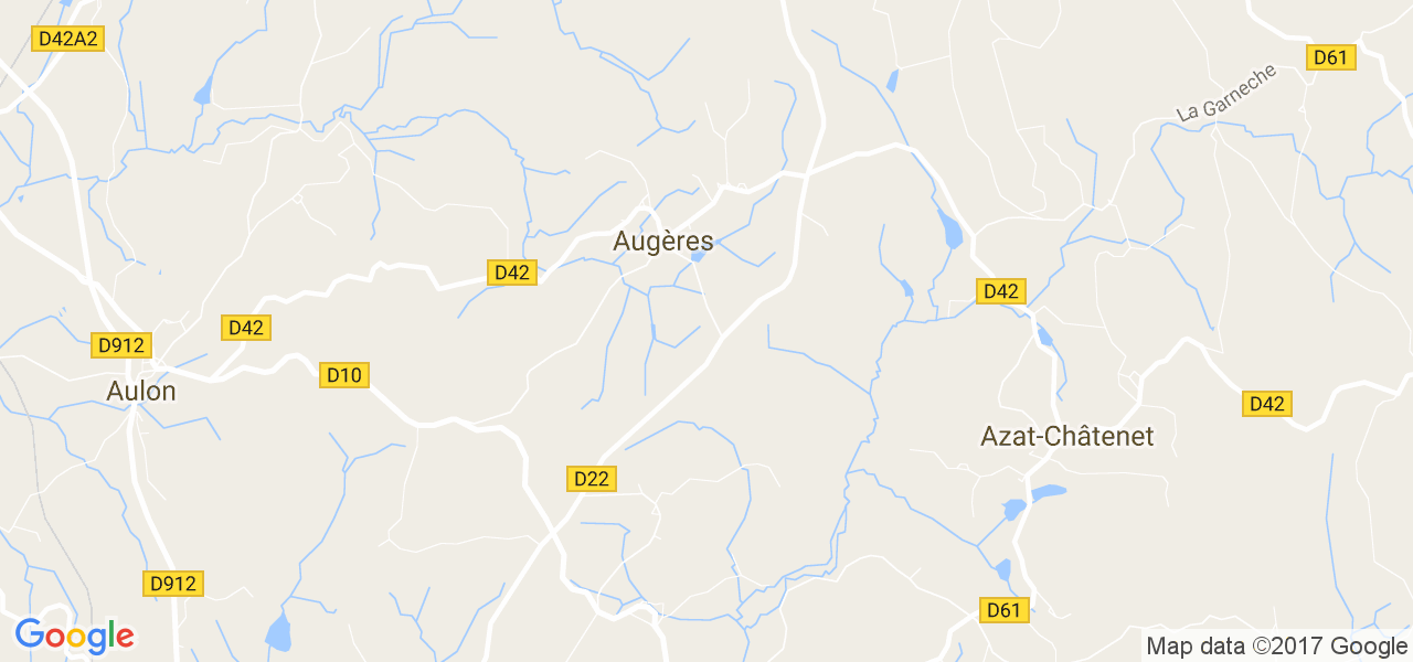 map de la ville de Augères