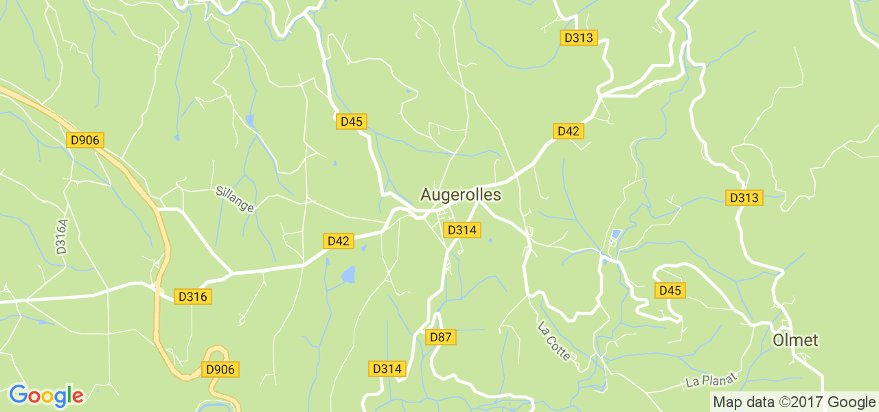 map de la ville de Augerolles