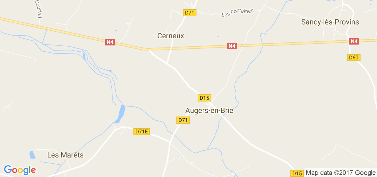 map de la ville de Augers-en-Brie