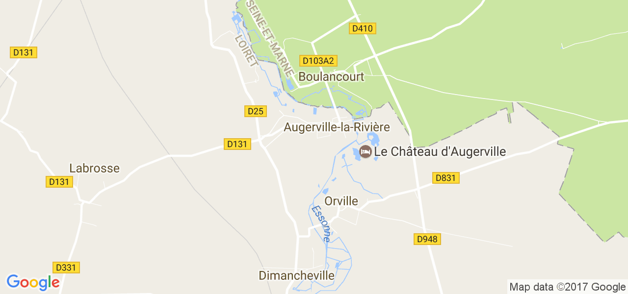 map de la ville de Augerville-la-Rivière