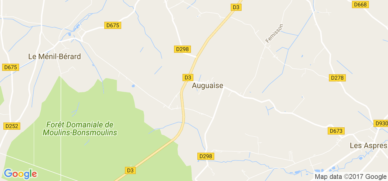map de la ville de Auguaise