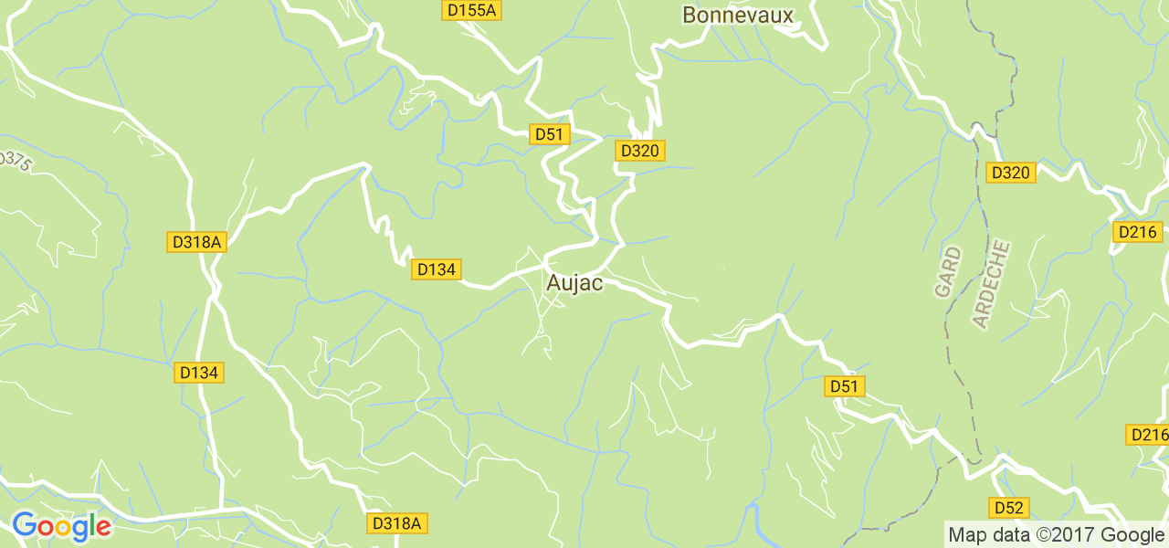 map de la ville de Aujac