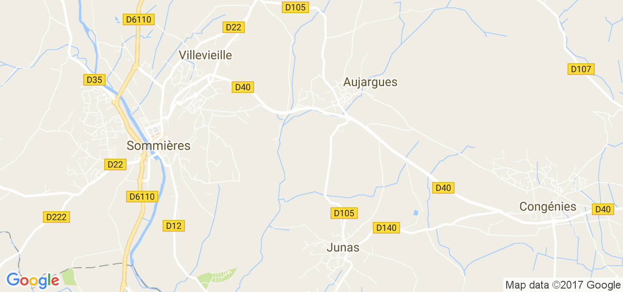 map de la ville de Aujargues