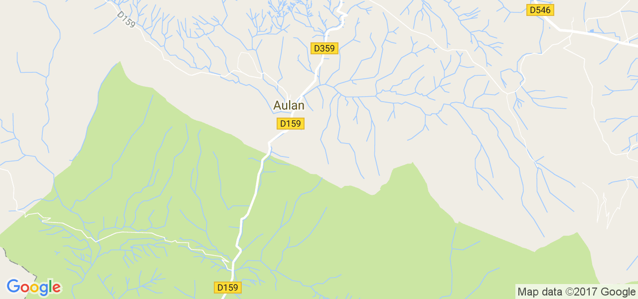 map de la ville de Aulan