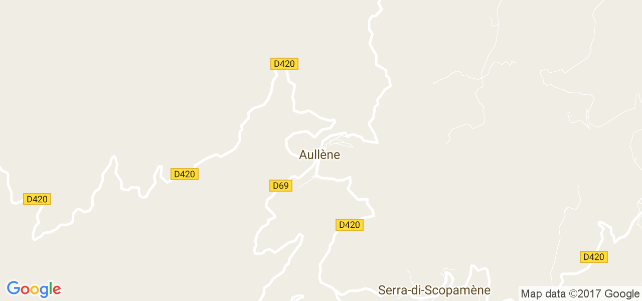 map de la ville de Aullène