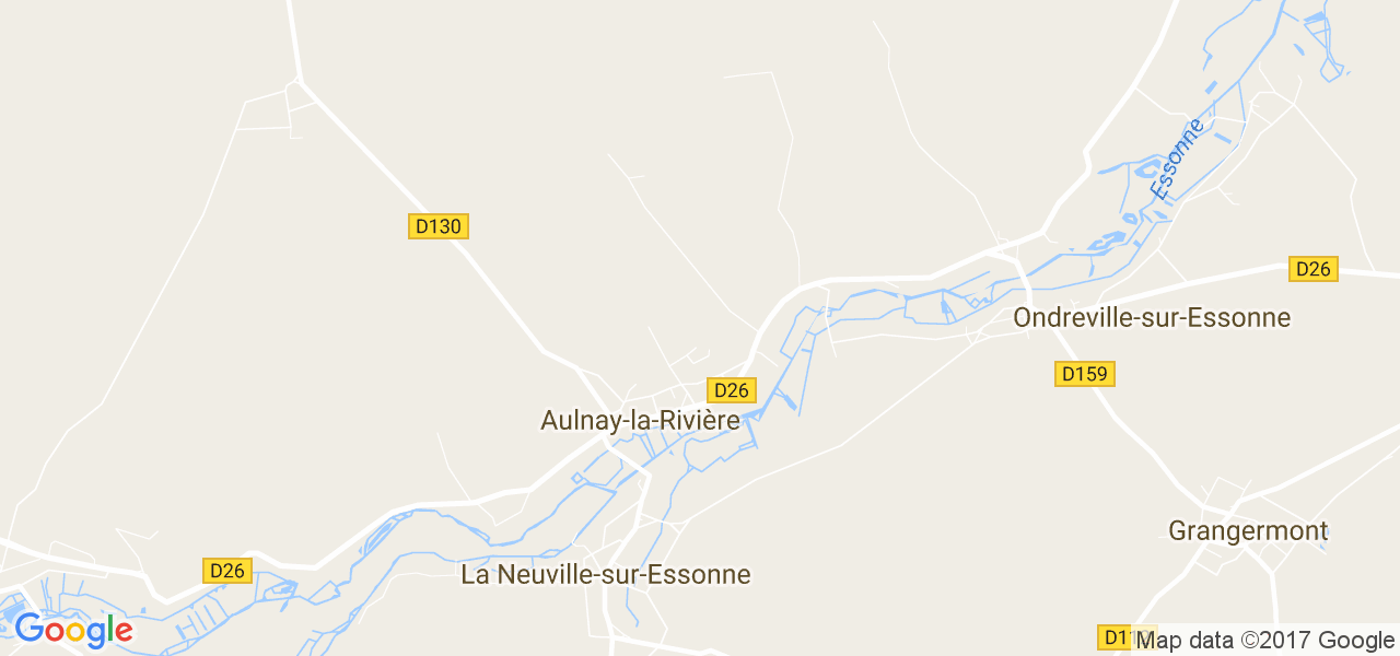 map de la ville de Aulnay-la-Rivière