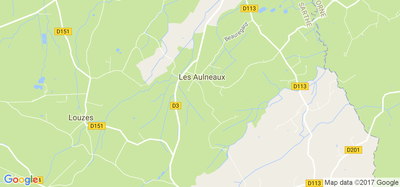 map de la ville de Aulneaux