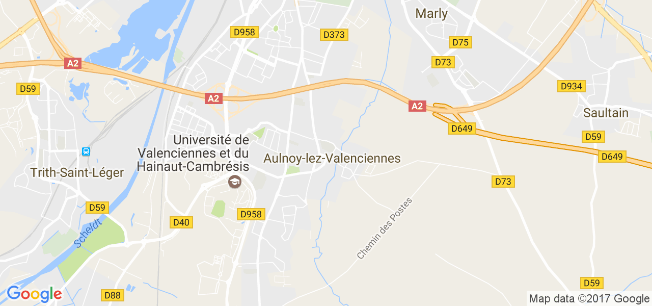 map de la ville de Aulnoy-lez-Valenciennes