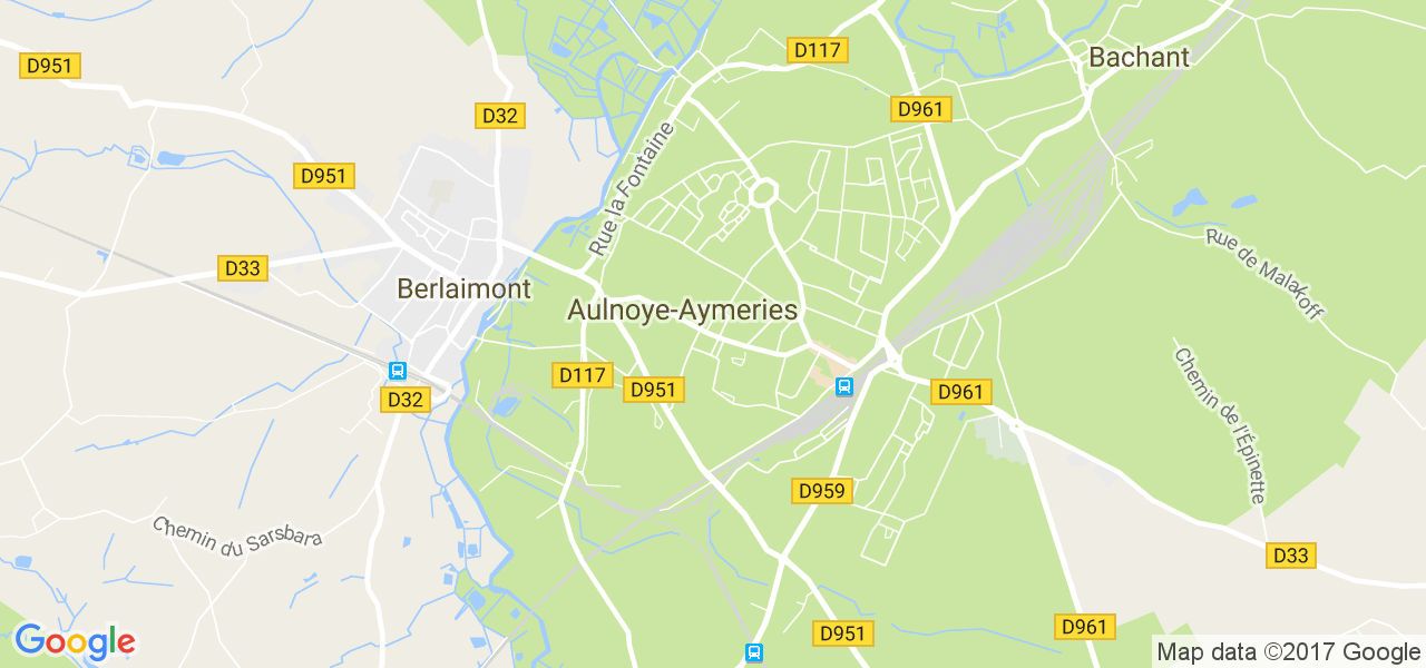 map de la ville de Aulnoye-Aymeries