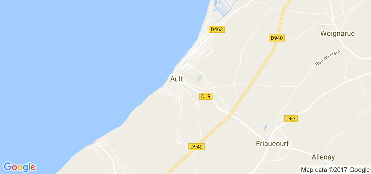 map de la ville de Ault