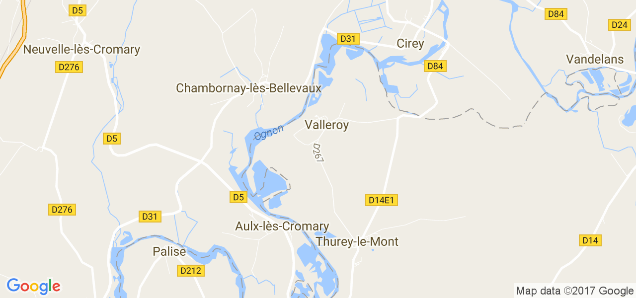 map de la ville de Aulx-lès-Cromary