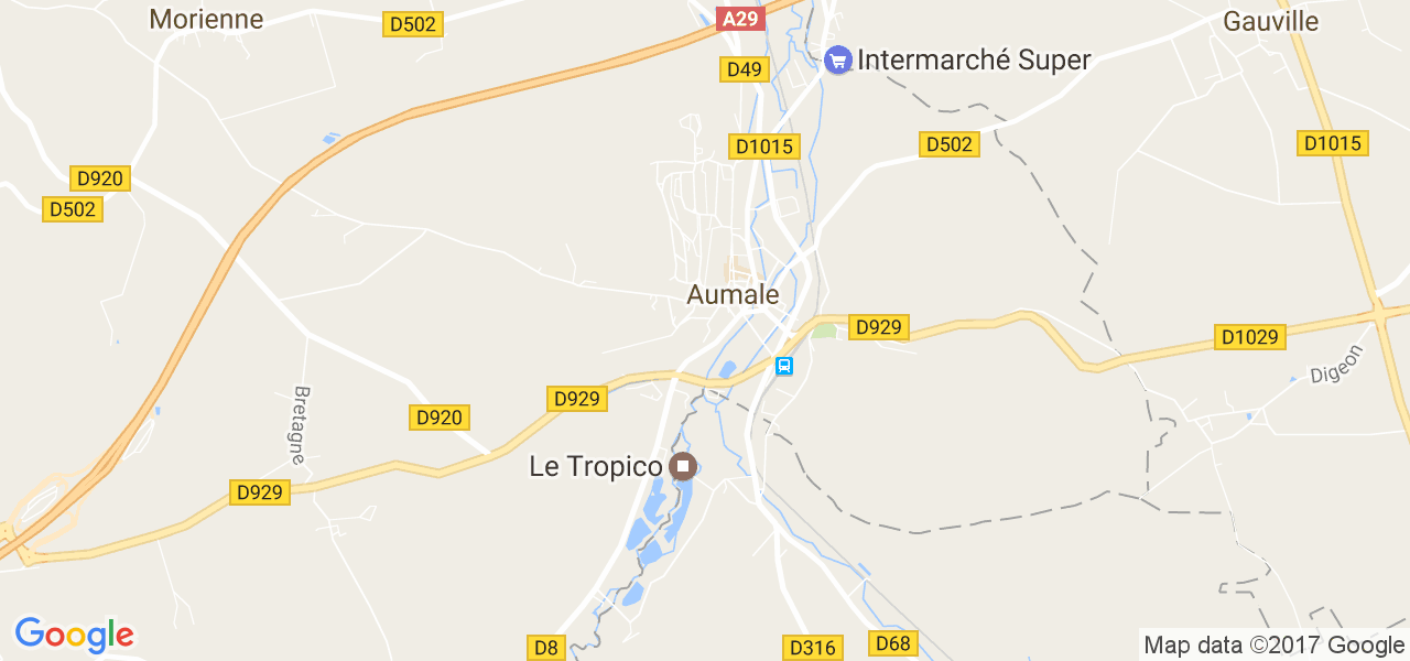 map de la ville de Aumale