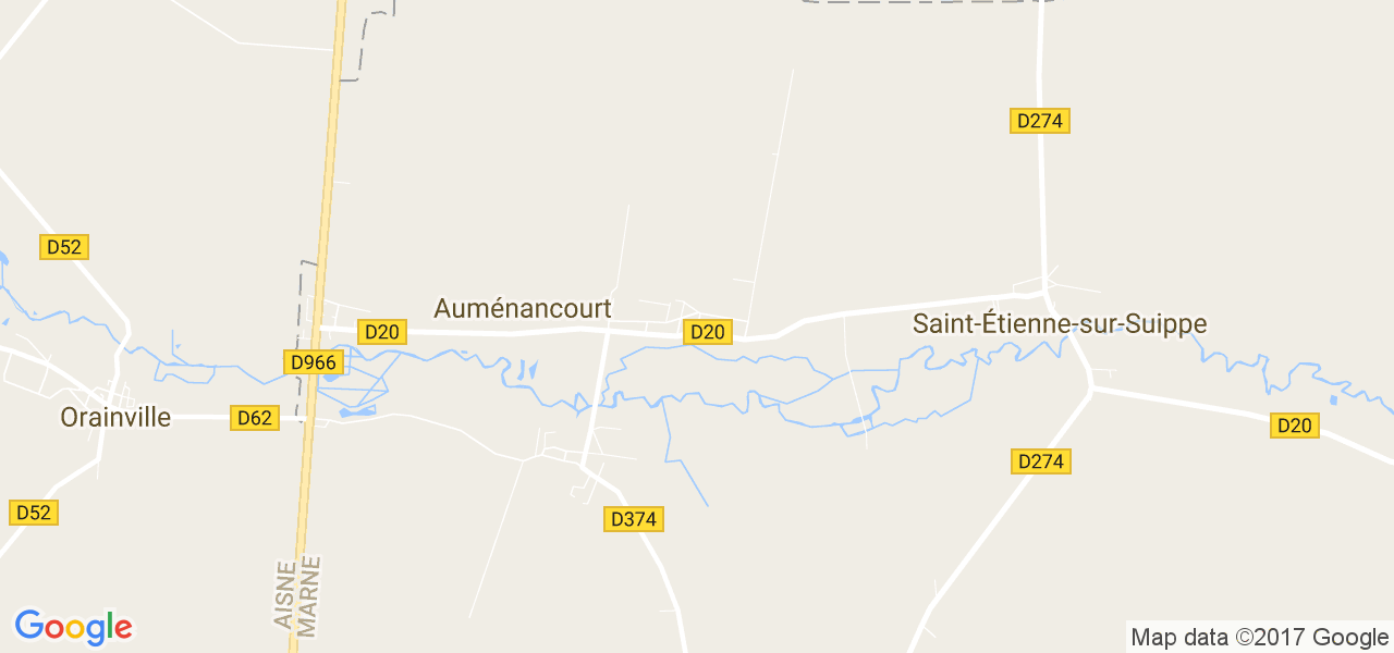 map de la ville de Auménancourt