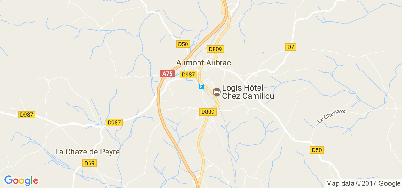 map de la ville de Aumont-Aubrac