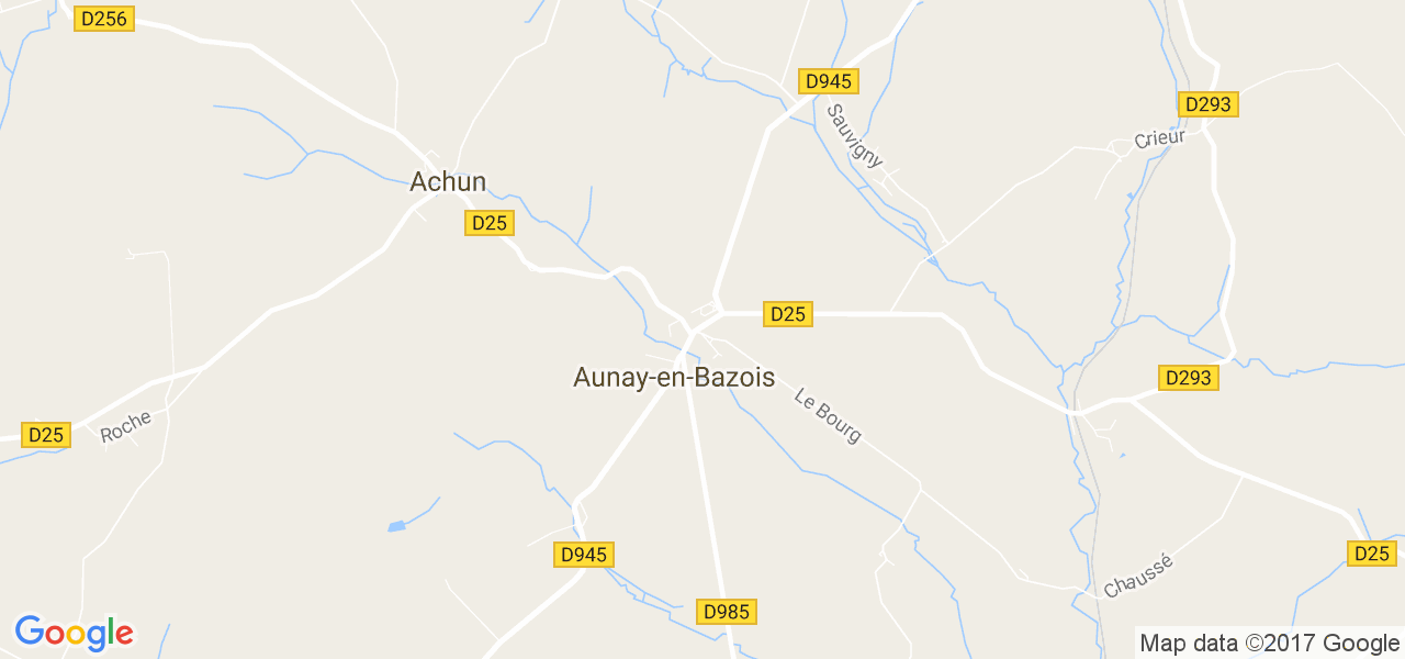 map de la ville de Aunay-en-Bazois