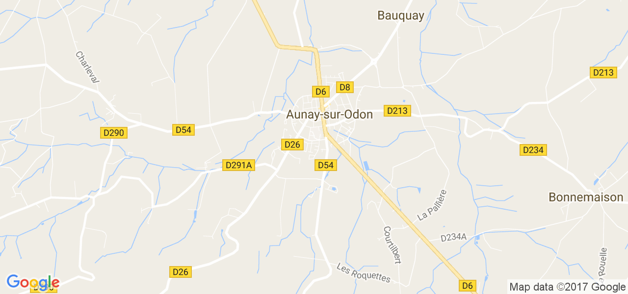 map de la ville de Aunay-sur-Odon