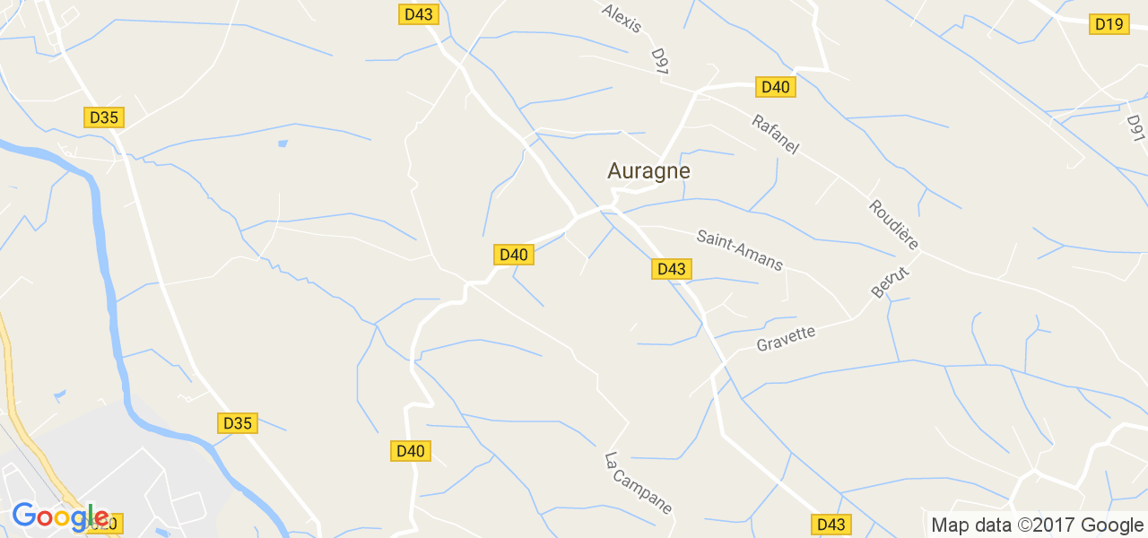 map de la ville de Auragne