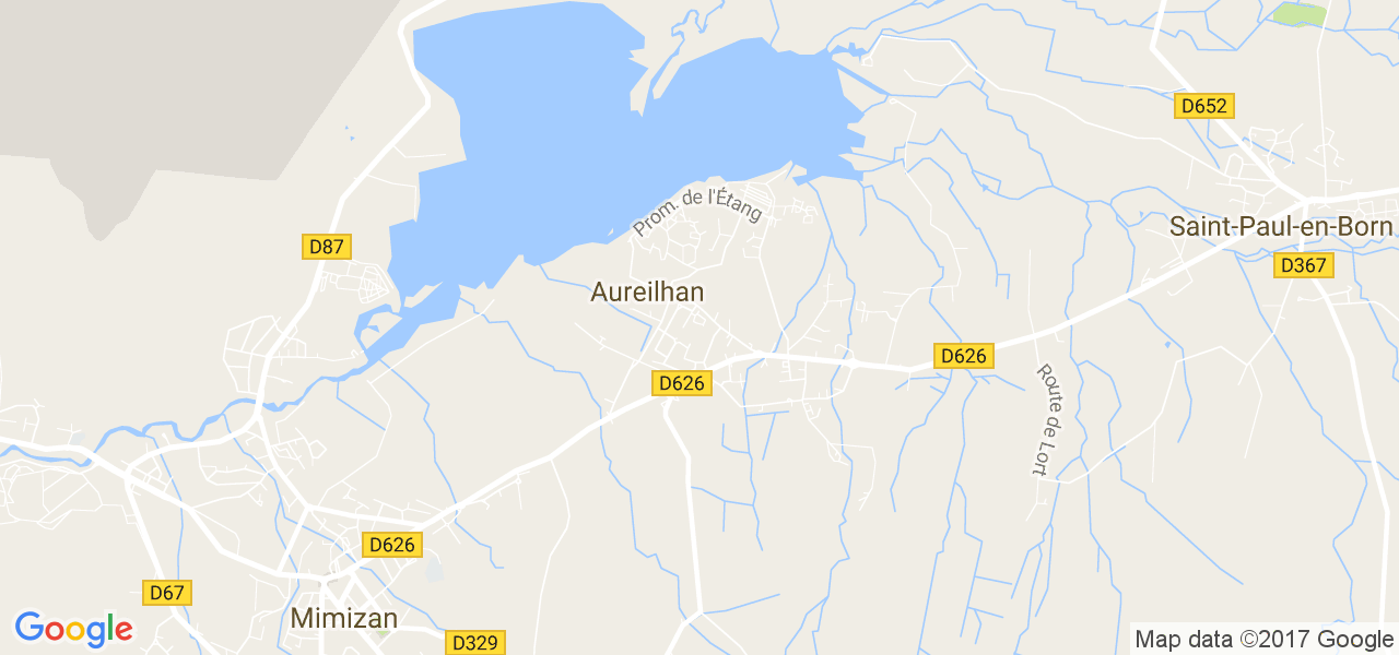 map de la ville de Aureilhan