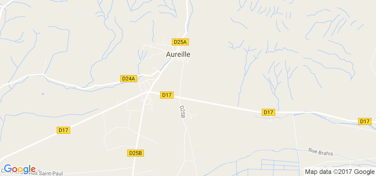 map de la ville de Aureille