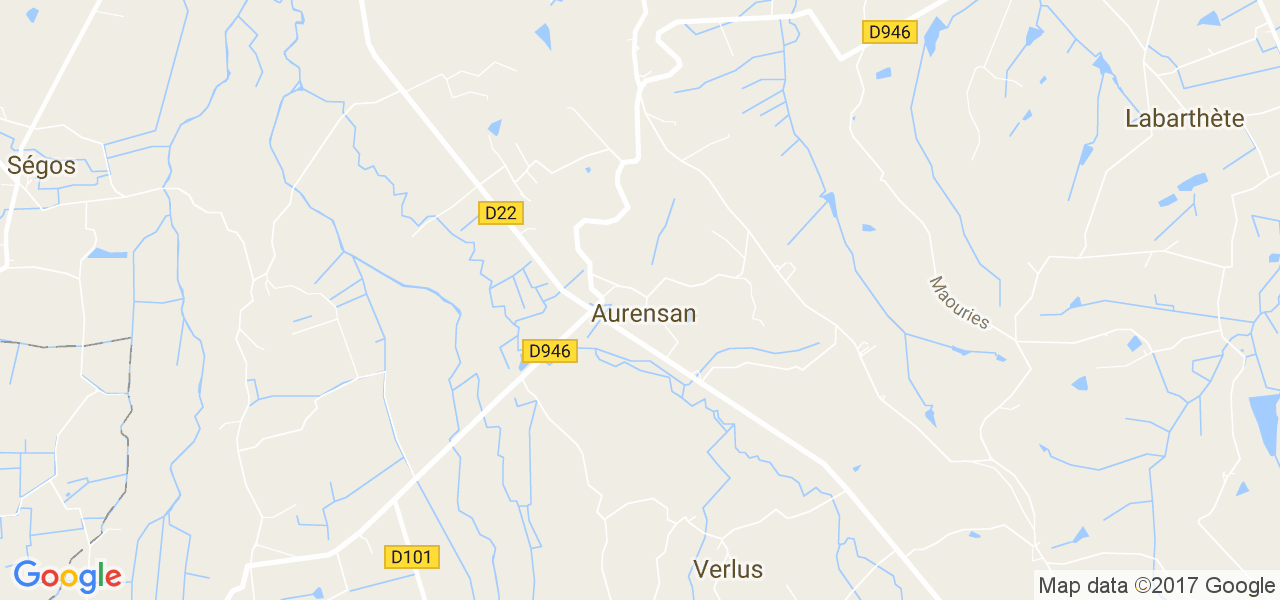 map de la ville de Aurensan