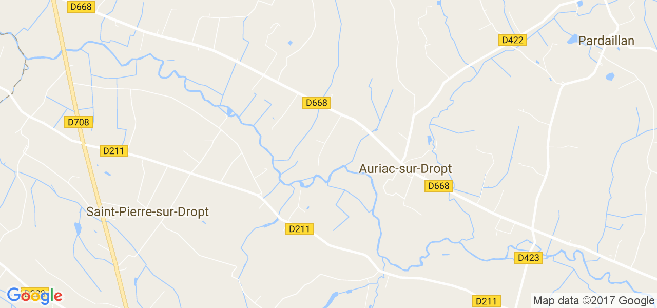 map de la ville de Auriac-sur-Dropt