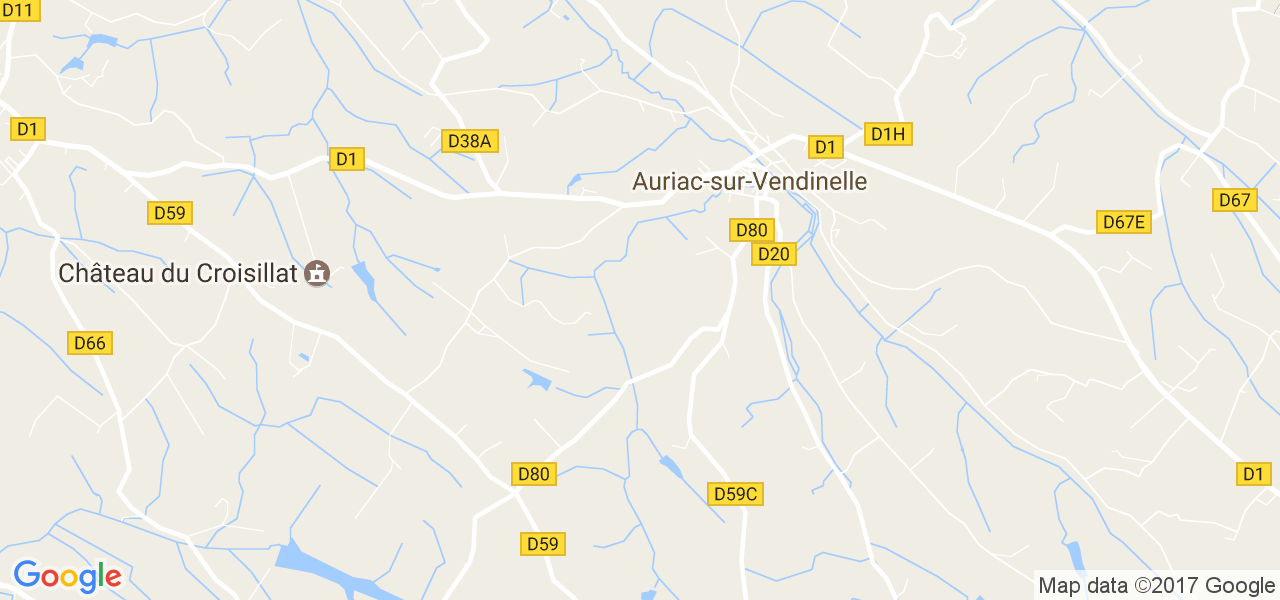 map de la ville de Auriac-sur-Vendinelle