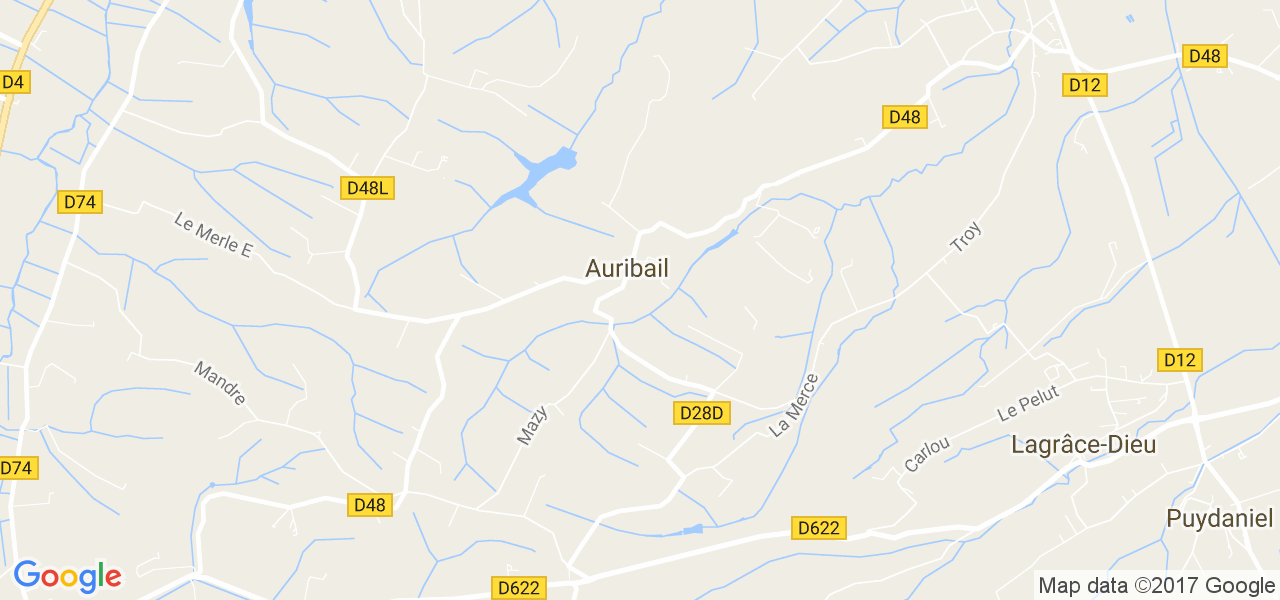 map de la ville de Auribail