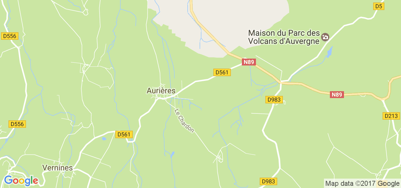 map de la ville de Aurières