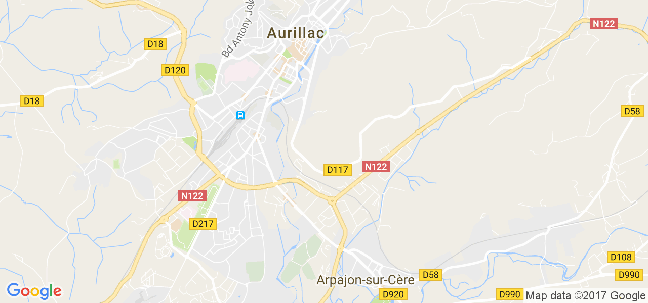 map de la ville de Aurillac