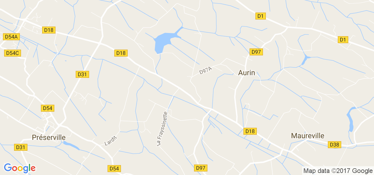 map de la ville de Aurin