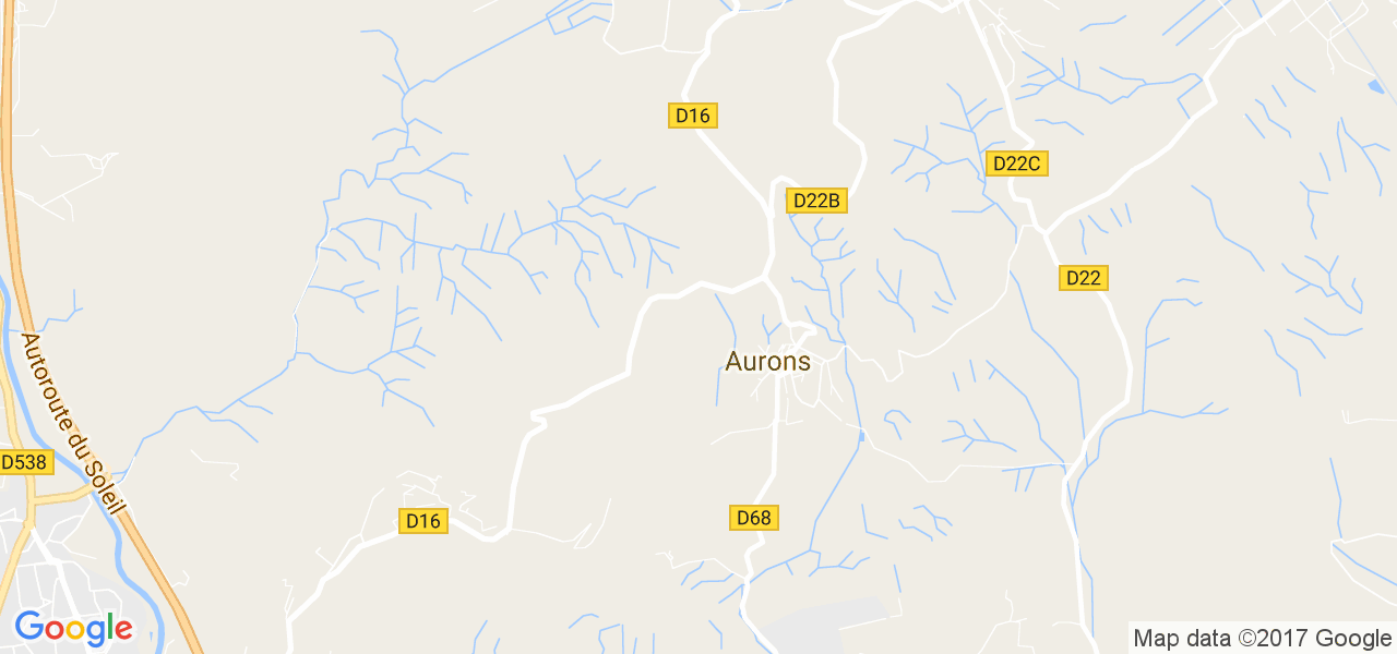 map de la ville de Aurons