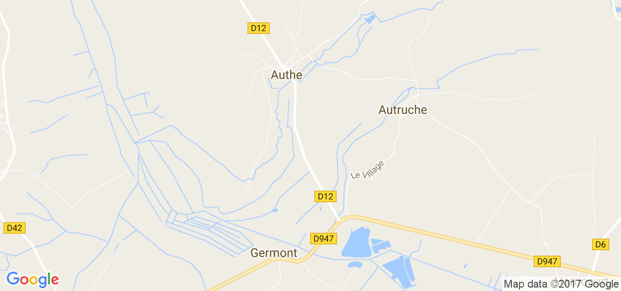 map de la ville de Authe