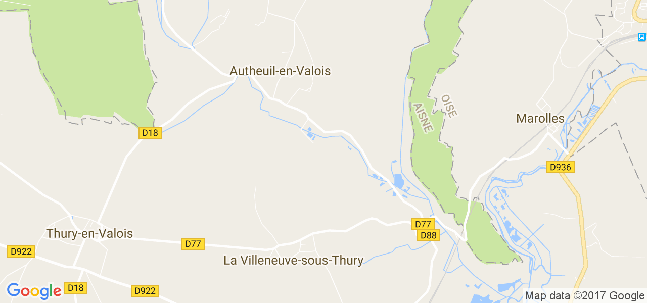 map de la ville de Autheuil-en-Valois