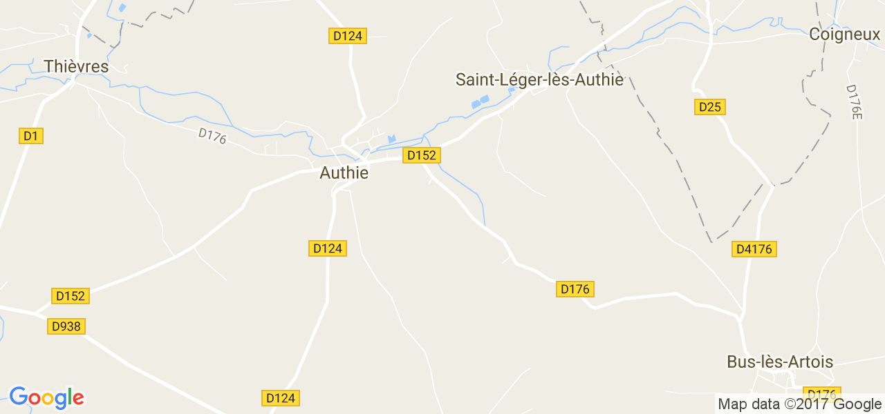 map de la ville de Authie