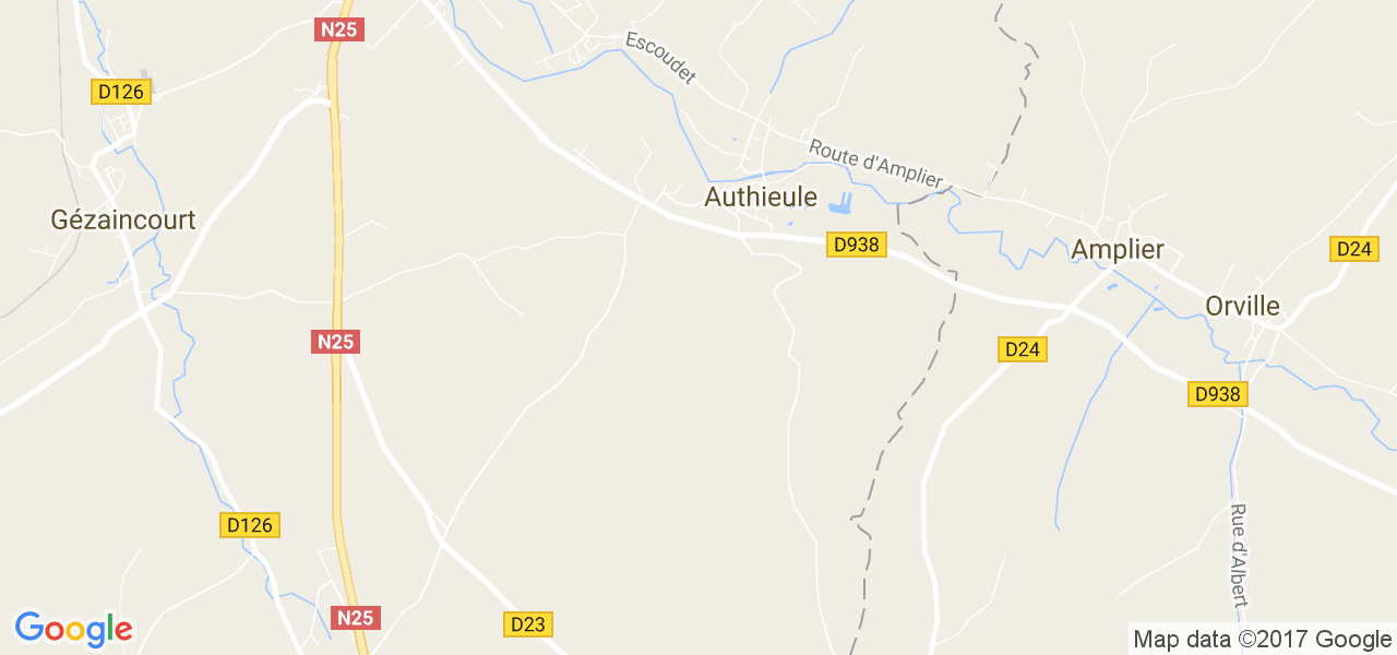 map de la ville de Authieule